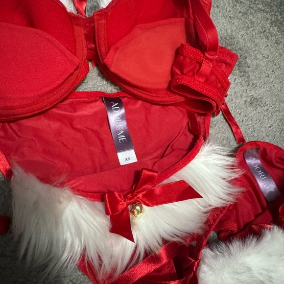 Adore Me Festive Red & White Women's Intimate Set - Picture 4 of 6